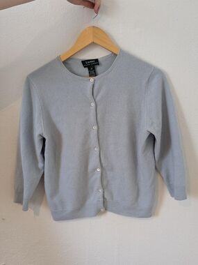 Ralph Lauren Light Blue Crewneck Button-Front Cardigan